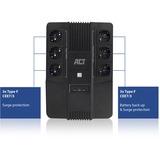 ACT Connectivity Line Interactive UPS 600VA - met 6 geaarde stopcontacten ups Zwart