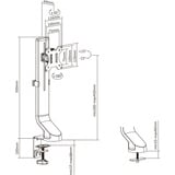 ACT Connectivity Monitorarm office, 1 scherm, eenvoudig in hoogte verstelbaar Zwart