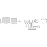 ACT Connectivity USB Hub 7 port met aan- en uit schakelaar usb-hub Zwart