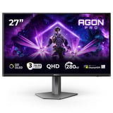 AOC AGON PRO AG276QZD2 26.5" gaming monitor Zwart, 2x HDMI, 2x DisplayPort, 2x USB-A, USB-B, 280 Hz