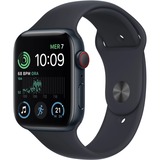 Apple Watch SE smartwatch Zwart, 44mm, Middernacht sportbandje, Aluminium, GPS + Cellular