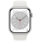 Apple Watch Series 8 smartwatch Zilver, 45 mm, Wit sportbandje, Aluminium, GPS + Cellular