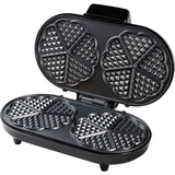 Bestron ADWM730S Dubbele wafelmaker voor klassieke hartvormige wafels wafelijzer Roestvrij staal/zwart