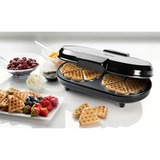 Bestron ADWM730S Dubbele wafelmaker voor klassieke hartvormige wafels wafelijzer Roestvrij staal/zwart