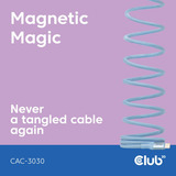 Club 3D USB-C Magnetic-Coil 240W PD3.1 Blue Cable, 2 meter kabel Blauw