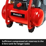 Einhell Compressor TE-AC 36/6/8 Li OF Set - Solo Rood/zwart, Accu en oplader niet inbegrepen