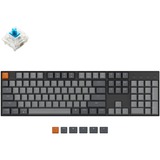 Keychron K10-A2, toetsenbord Zwart/grijs, US lay-out, Gateron Blue, white leds, ABS, Bluetooth 5.1