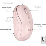 Logitech M240 Silent muis Roze, Bluetooth