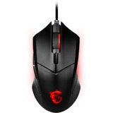 MSI Clutch GM08 gaming muis Zwart, 200 - 3200 dpi, Rode leds