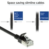 ACT Connectivity LSZH U/FTP CAT6A datacenter slimline patchkabel snagless met RJ45 connectoren Zwart, 2 meter