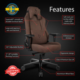 Arozzi Vernazza Supersoft Fabric - Brown gamestoel Bruin