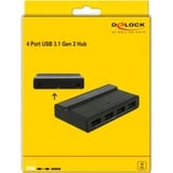 DeLOCK Externe USB 3.2 Gen 2 4 Port Hub 10Gbps usb-hub Zwart