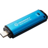 Kingston IronKey Vault Privacy 50 64 GB usb-stick Lichtblauw/zwart, USB-C 3.2 Gen 1