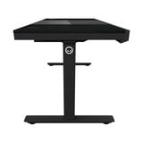 LORGAR Desk Elite 90 Series Wood tafel behuizing Zwart/houtkleur | 3x USB-A | 2x USB-C | RGB | Tempered Glass