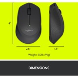 Logitech Wireless Mouse M280 Zwart, 1000 dpi