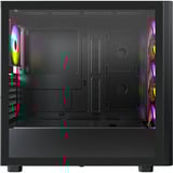 Montech XR Wood midi tower behuizing Zwart | 1x USB-A | 1x USB-C | RGB | Window
