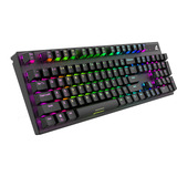 Sharkoon SKILLER SGK20 RGB mechanisch gaming toetsenbord Zwart, US lay-out (QWERTY), Huano Brown, 100%, RGB
