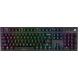 Sharkoon SKILLER SGK20 RGB mechanisch gaming toetsenbord Zwart, US lay-out (QWERTY), Huano Brown, 100%, RGB