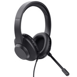 Trust Ayda Max Pc-headset Bedraad over-ear  Zwart, Microfoon met mute, verstelbare hoofdband