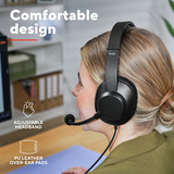 Trust Ayda Max Pc-headset Bedraad over-ear  Zwart, Microfoon met mute, verstelbare hoofdband