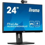 iiyama Prolite XUB2490HSUC-B5 23.8" Monitor Zwart, Webcam, VGA, HDMI, DisplayPort, USB, Audio