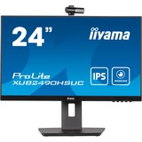 iiyama Prolite XUB2490HSUC-B5 23.8" Monitor Zwart, Webcam, VGA, HDMI, DisplayPort, USB, Audio