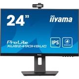 iiyama Prolite XUB2490HSUC-B5 23.8" Monitor Zwart, Webcam, VGA, HDMI, DisplayPort, USB, Audio