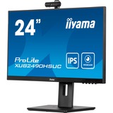 iiyama Prolite XUB2490HSUC-B5 23.8" Monitor Zwart, Webcam, VGA, HDMI, DisplayPort, USB, Audio