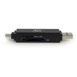 ACT Connectivity USB-C/USB-A kaartlezer, SD/micro SD Zwart