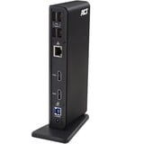 ACT Connectivity USB-C of USB-A Dual Monitor Docking Station Zwart