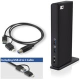 ACT Connectivity USB-C of USB-A Dual Monitor Docking Station Zwart