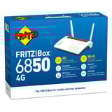 FRITZ! Box 6850 4G Edition International router Wit/rood, Mesh Wi-Fi, 4G/3G