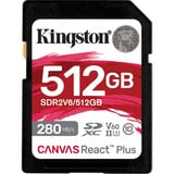 Kingston Canvas React Plus 512 GB geheugenkaart UHS-II U3, Class 10, V60