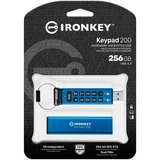 Kingston IronKey Keypad 200 256 GB usb-stick Blauw, USB-A 3.2 Gen 1