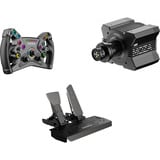 MOZA KS stuurwiel + R9 V3 stuurbasis + SR-P pedal set (Throttle + Brake) Bundel Zwart, Basis, stuur en pedalen