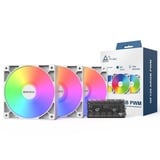 Montech GF120 ARGB PWM 3 in 1 Pack case fan Wit, 3 stuks, 4-pin PWM
