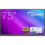 Optoma 3751RK 75" 4K Ultra HD Public Display Zwart, Ultra HD 4K, DisplayPort, HDMI, USB, Audio, Touchscreen, Android