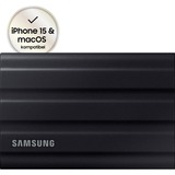 SAMSUNG Portable T7 Shield, 2 TB externe SSD Zwart, MU-PE2T0S/EU, USB-C 3.2 Gen 2 (10 Gbit/s)