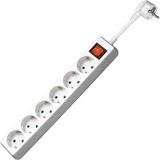 goobay Stekkerdoos met schakelaar en 6 stopcontacten Wit, 6x stekker, kabellengte 1.5 meter