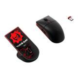 8BitDo Retro R8 Mouse - Gears of War: E-Day Zwart/rood, 50 - 26000 DPI, Bluetooth / USB-C / 2.4 GHz