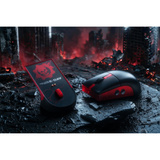 8BitDo Retro R8 Mouse - Gears of War: E-Day Zwart/rood, 50 - 26000 DPI, Bluetooth / USB-C / 2.4 GHz