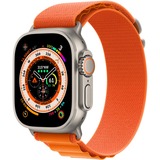 Apple Watch Ultra smartwatch 49mm, Oranje Alpine-bandje Large, Titanium, GPS + Cellular