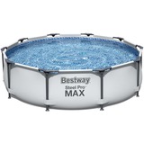 Bestway Zwembad steel pro max set rond 305 Grijs, Incl. filterpomp (220-240V)