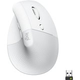 Logitech Lift Vertical Ergonomische Muis - Rechtshandig Wit/lichtgrijs, Bluetooth, 4000 dpi