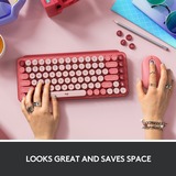 Logitech POP Keys - HEARTBREAKER, toetsenbord Lichtrood/wit, US-International, GX Brown, Bluetooth
