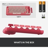 Logitech POP Keys - HEARTBREAKER, toetsenbord Lichtrood/wit, US-International, GX Brown, Bluetooth