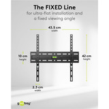 goobay TV Wall Mount FIXED 32 - 75 inch (81 - 191 cm), max. 45 kg wandmontage  Zwart