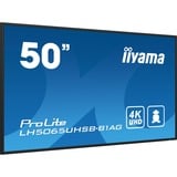 iiyama ProLite LH5075UHS-B1AG 49.5" 4K Ultra HD Public Display Zwart, HDMI, DisplayPort, LAN, USB, Audio, WiFi, Android