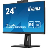 iiyama Prolite XUB2490HSUH-B1 23.8" monitor Zwart, Webcam, VGA, HDMI, DisplayPort, USB, Audio