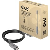 Club 3D USB Gen2 Type-C naar HDMI, 3 Meter kabel Zwart, 4K120Hz, 8K60Hz, HDR10